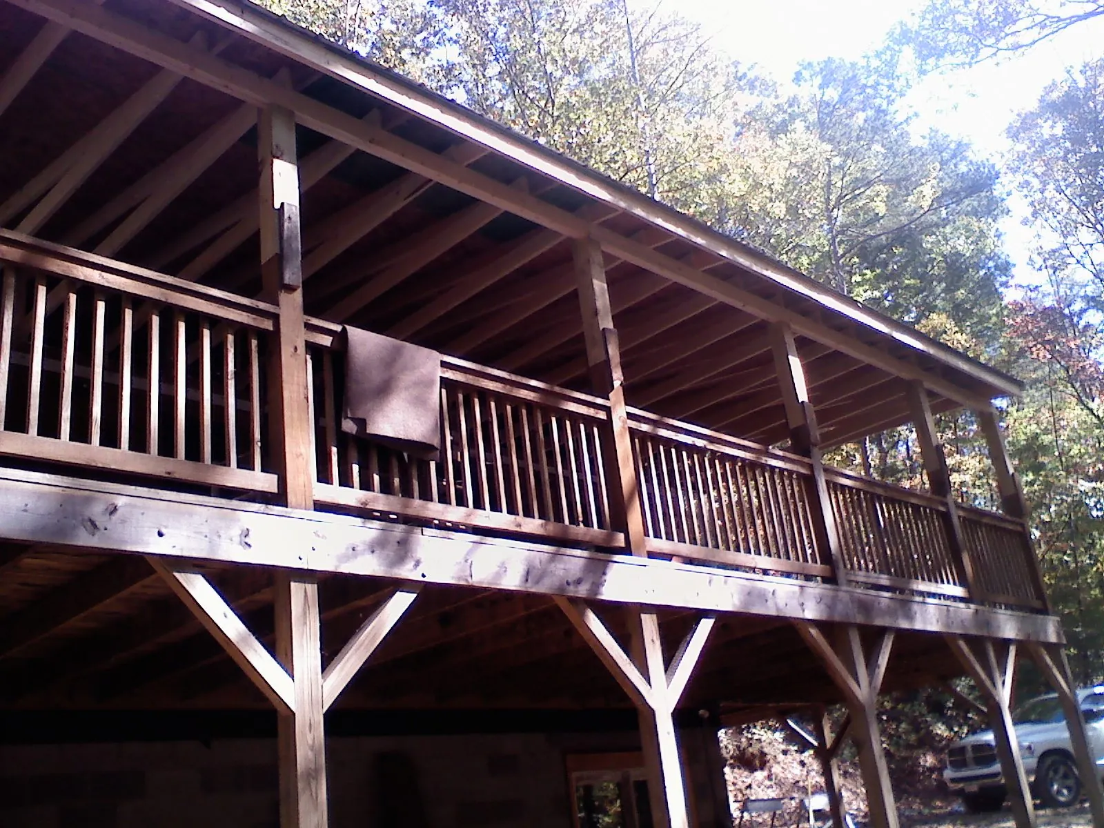 Timber framing under a new elevated porch and deck — Roof Leak Repair in Ellaville by Roofing Brothers